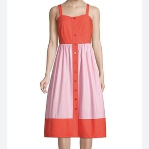Kate Spade Red and Pink Midi Dress